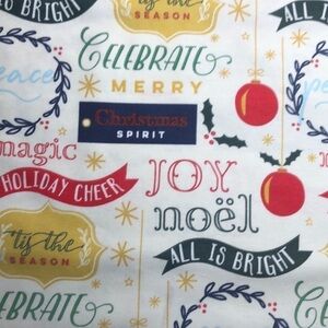 4 yard Holiday saying Christmas Flannel Fabric #7